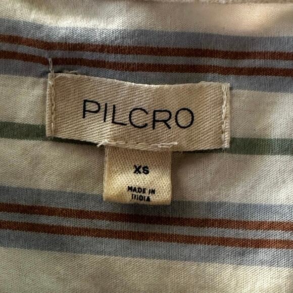 Pilcro striped lace hem popover tunic top white multicolor women’s XS - Picture 8 of 8